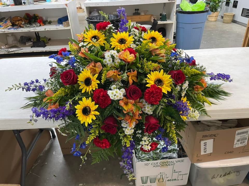 Sunflower Mix Casket Spray
