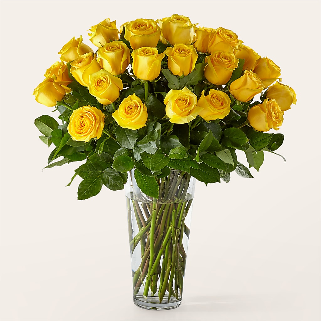 Long Stem Yellow Rose Bouquet – WALKER'S FLOWER BASKET, Winfield WV