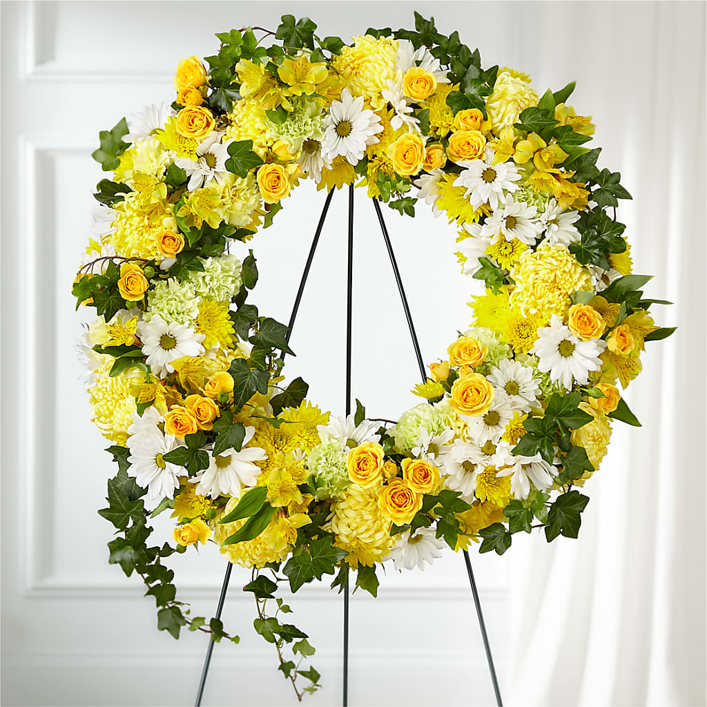 Golden Remembrance Wreath – WALKER'S FLOWER BASKET, Winfield WV