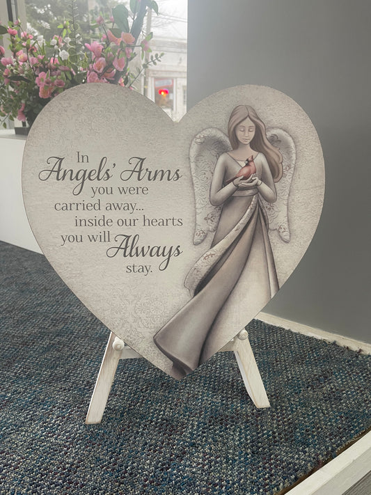 Angels Arms Wooden Heart