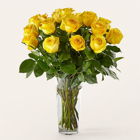 Long Stem Yellow Rose Bouquet – WALKER'S FLOWER BASKET, Winfield WV